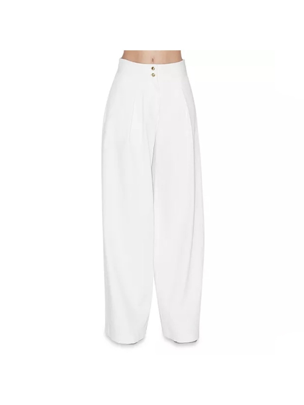 Rosetta Getty Pleat Front Wide Leg Pants in White, Size 4, NWT Retail $995